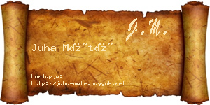 Juha Máté névjegykártya